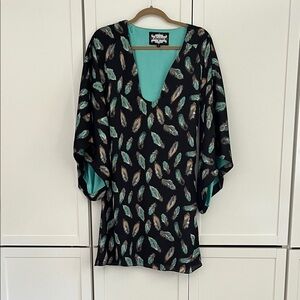 Meghan LA Black Feather Pattern Dress